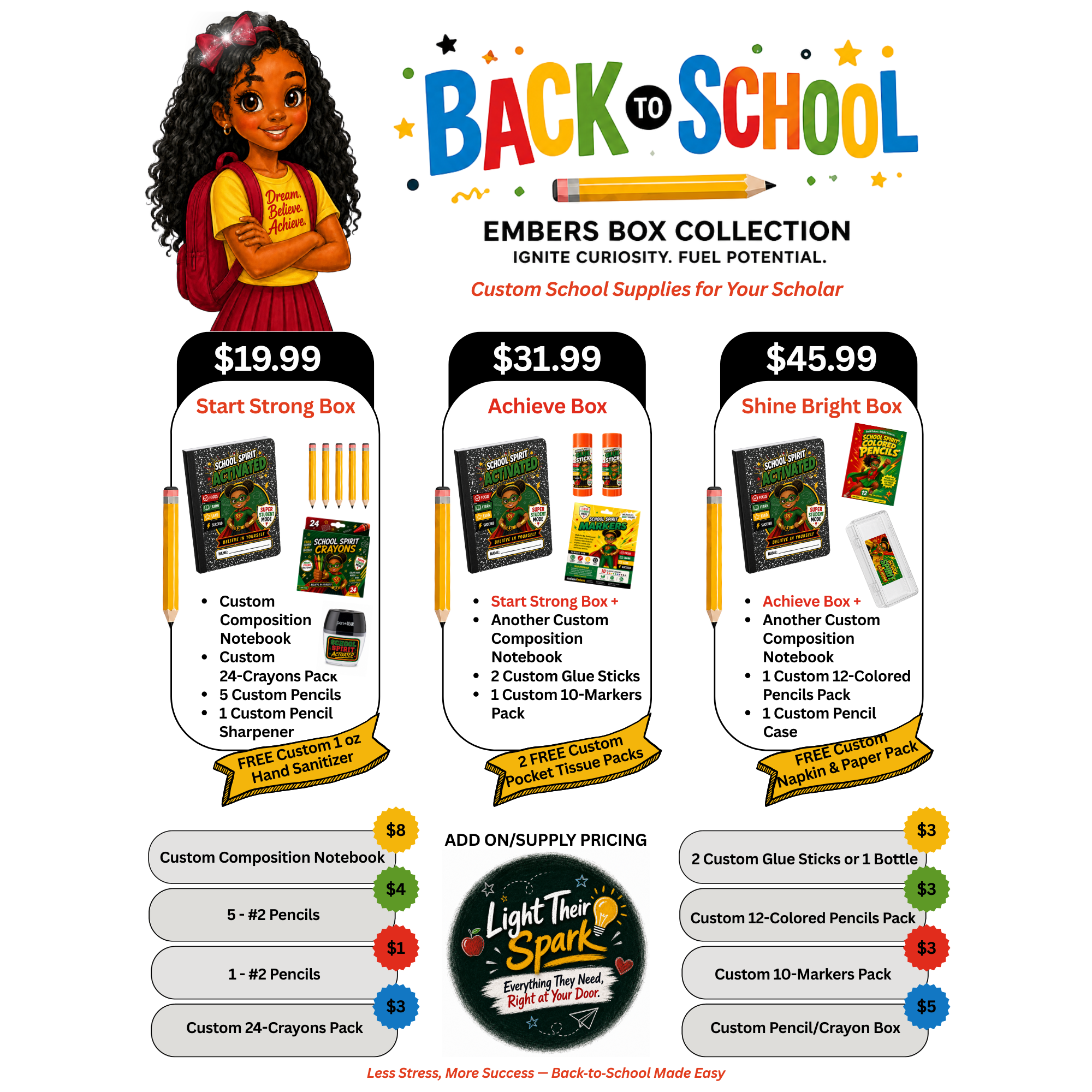 Custom School Supplies/Add-Ons