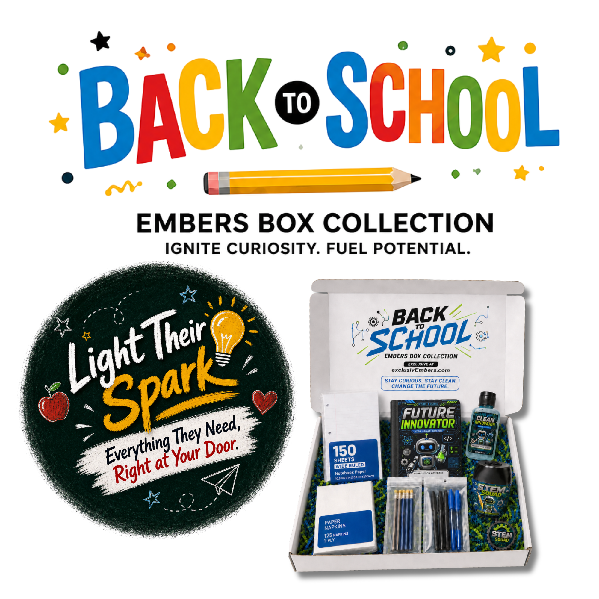 Custom School Supplies - Back To School Supplies Embers Collection Box