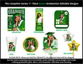 The Complete Series: 7 - Piece Green Graduation Editable Designs
