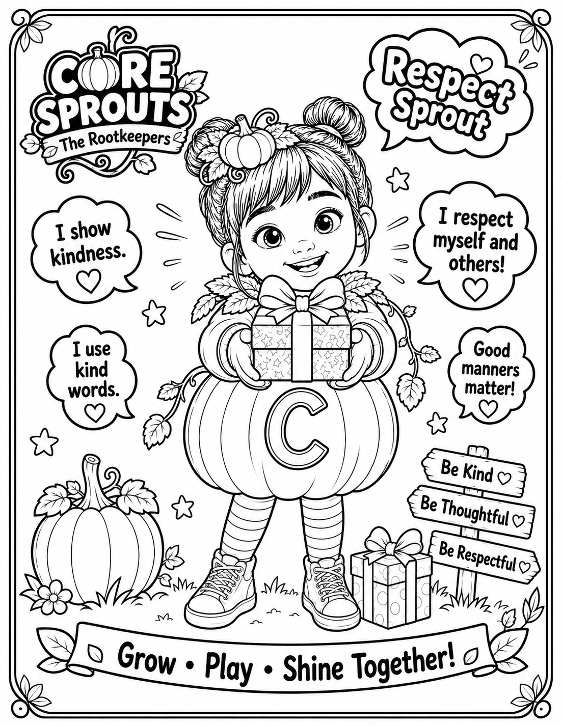 ✨ Pumpkin Sprout Kids Coloring Book – Grow, Play & Shine! ✨