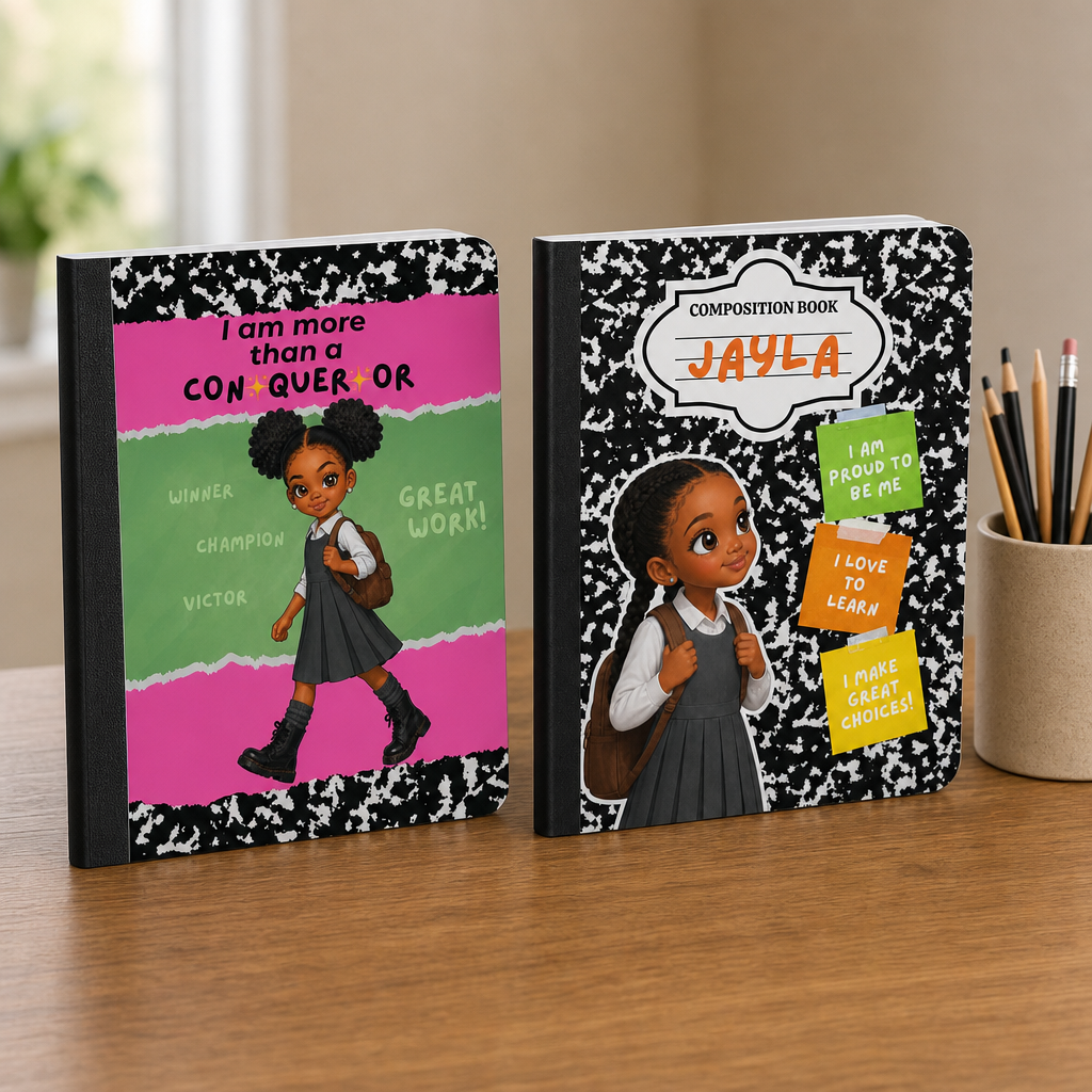 6 Digital Composition Notebook Prints - Back to School
